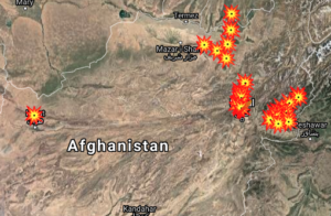 Map of ISIS attacks in Afghanistan